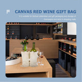 10PCS Double Wine Bottle Canvas Gift Bags with Handles Reusable