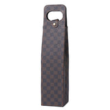 PU Leather Wine Tote Bag Single Double Bottle Foldable Carry Bag
