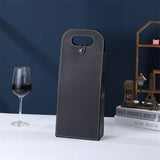 PU Leather Wine Tote Bag Single Double Bottle Foldable Carry Bag