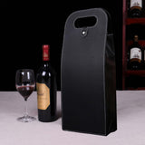 PU Leather Wine Tote Bag Single Double Bottle Foldable Carry Bag
