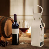 2PCS PU Leather Wine Tote Bag Portable Single Bottle Gift Carrier