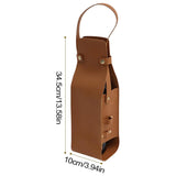 2PCS PU Leather Wine Tote Bag Portable Single Bottle Gift Carrier