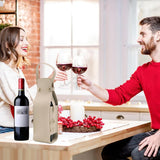 2PCS PU Leather Wine Tote Bag Portable Single Bottle Gift Carrier