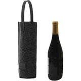 Felt Wine Tote Bag Single Bottle Carrier with Leather Handle