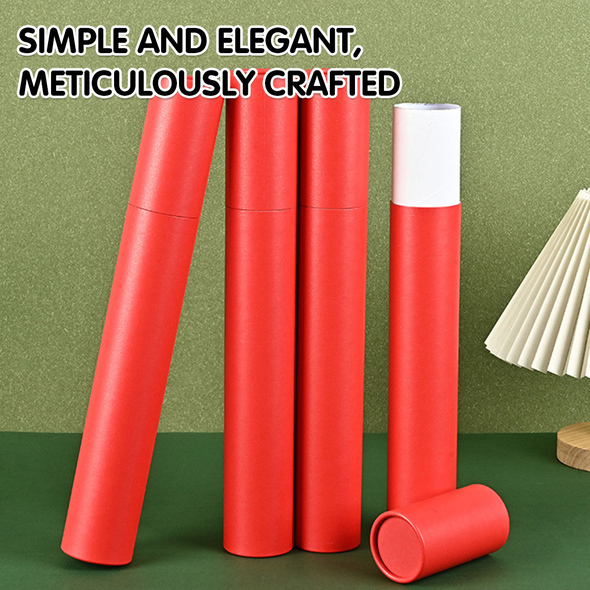 10PCS Red Cardboard Gift Wrap Paper Tubes 5.3x36.5cm