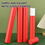 10PCS Red Cardboard Gift Wrap Paper Tubes 5.3x36.5cm