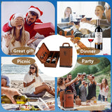 Portable Wine Gift Box Single or Double Bottle with 4 Accessories