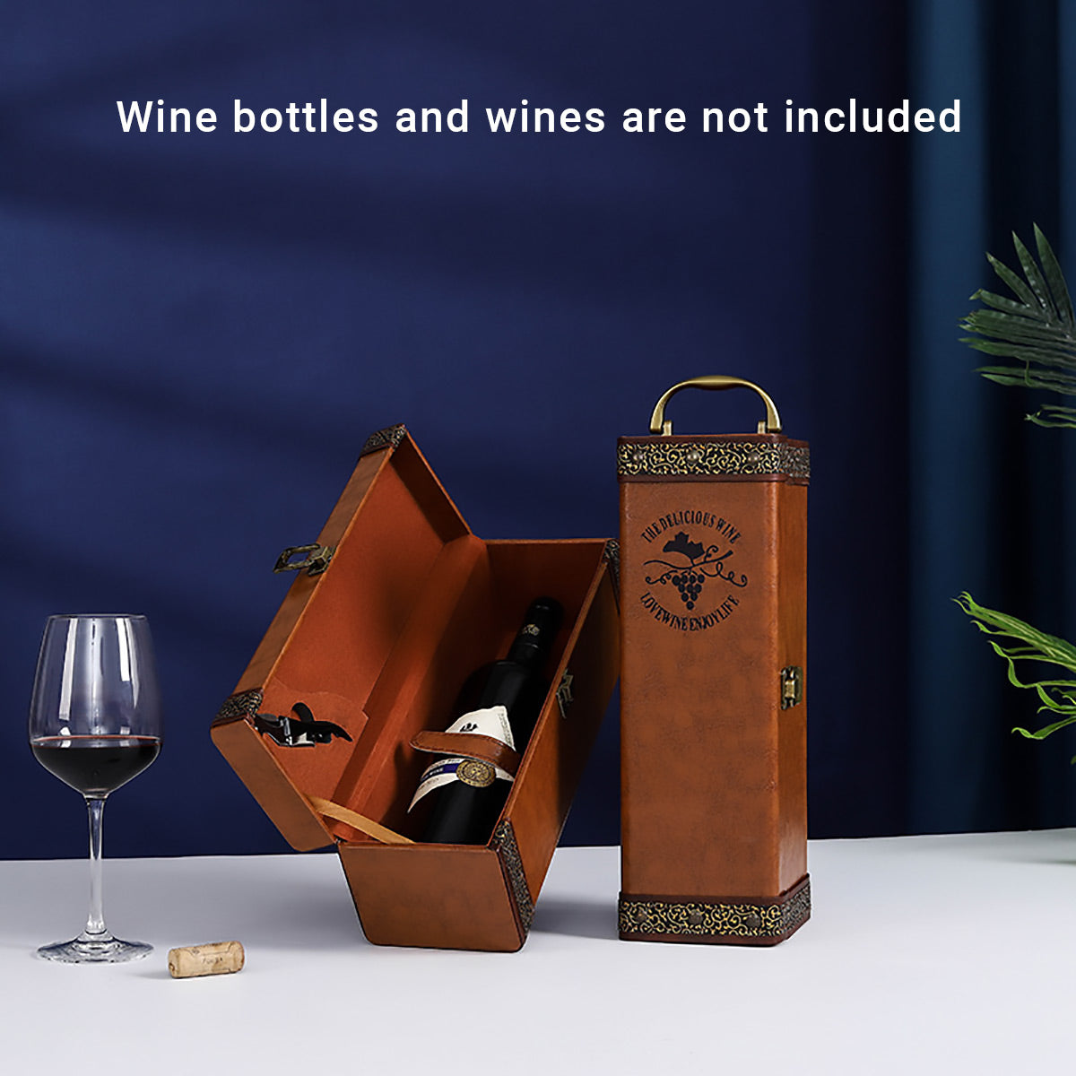 Portable Wine Gift Box Single or Double Bottle with 4 Accessories