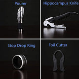 Portable Wine Gift Box Single or Double Bottle with 4 Accessories