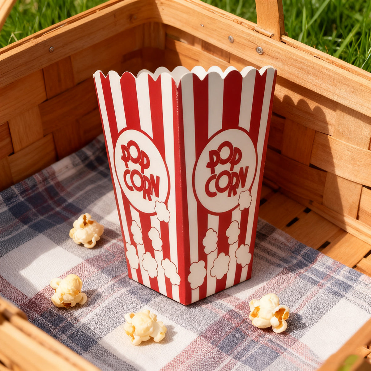 50PCS Greaseproof Popcorn Boxes Paperboard Snack Containers