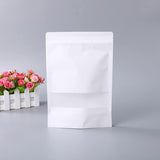 100PCS Kraft Paper Bags with Clear Window Zip Lock Stand-Up Packaging