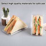 100pcs Transparent Triangle Plastic Sandwich Boxes