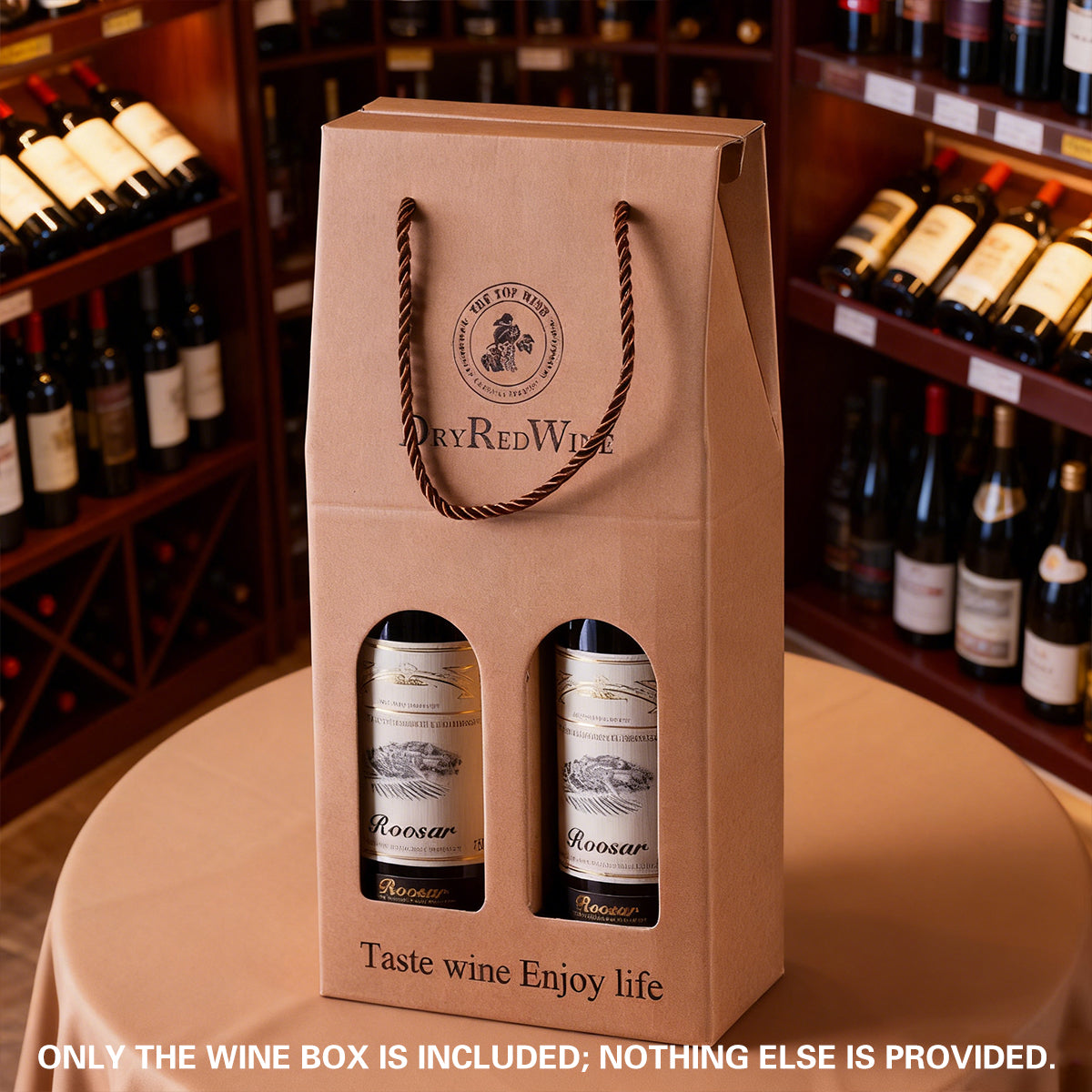 Handheld Wine Gift Box Single or Double Bottles Corrugated Cardboard Durable