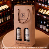 Handheld Wine Gift Box Single or Double Bottles Corrugated Cardboard Durable
