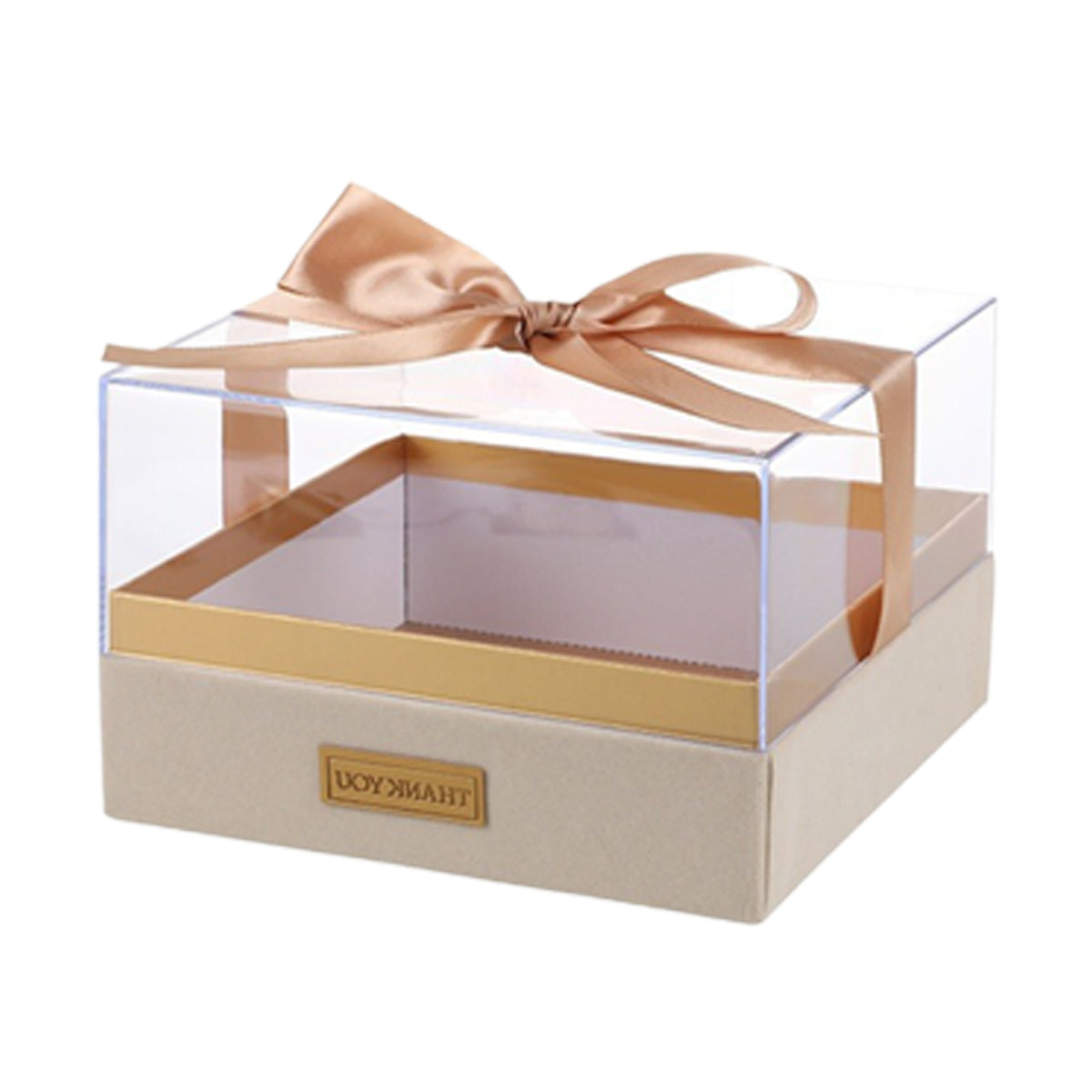 Clear Acrylic Gift Box with Bow for Display Packaging