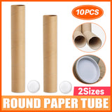 Kraft Paper Storage Tubes Cardboard Document Shipping 10PCS
