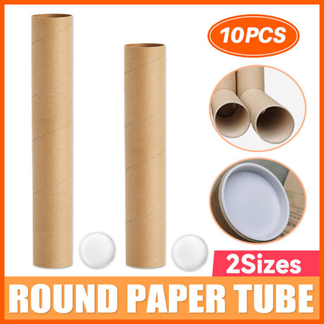 Kraft Paper Storage Tubes Cardboard Document Shipping 10PCS