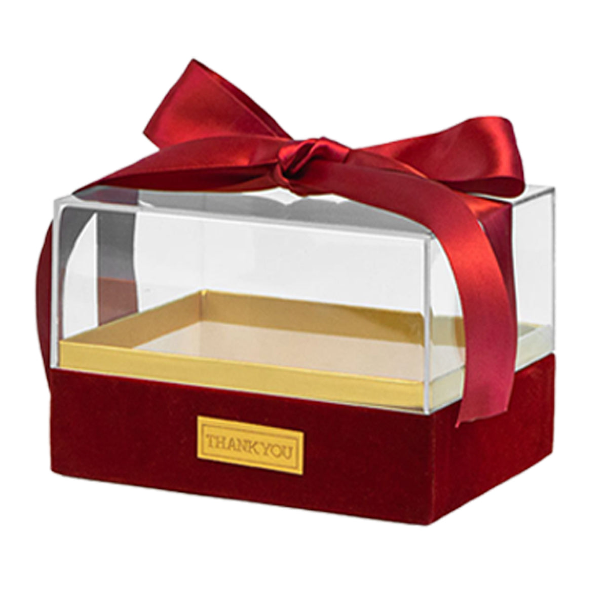 Clear Acrylic Gift Box with Bow for Display Packaging