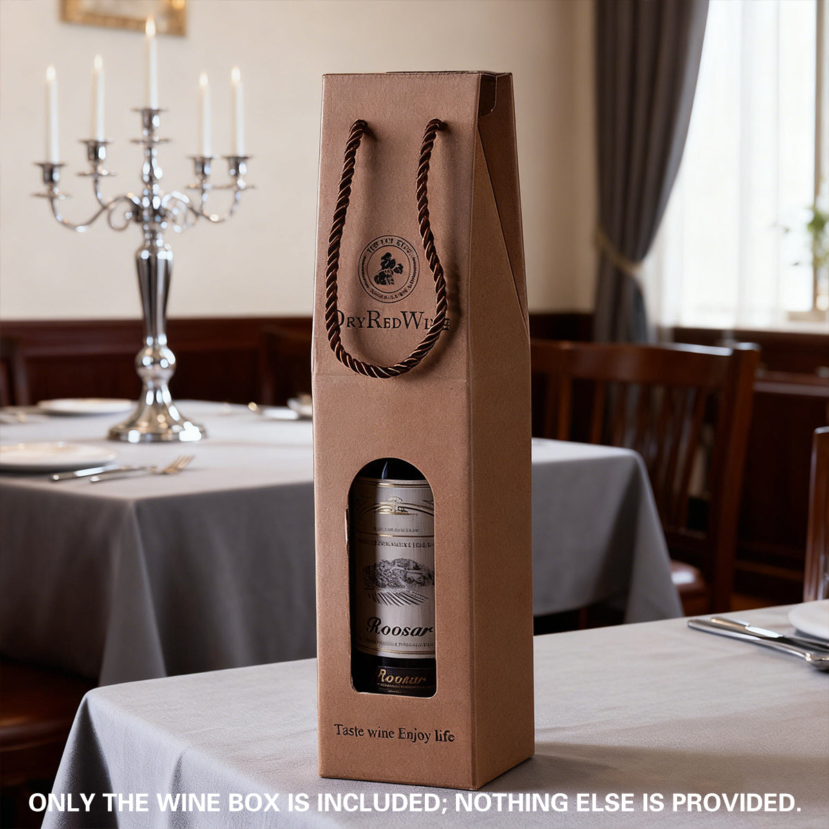 Handheld Wine Gift Box Single or Double Bottles Corrugated Cardboard Durable