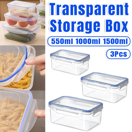 Clear Airtight Food Storage Containers 3PCS