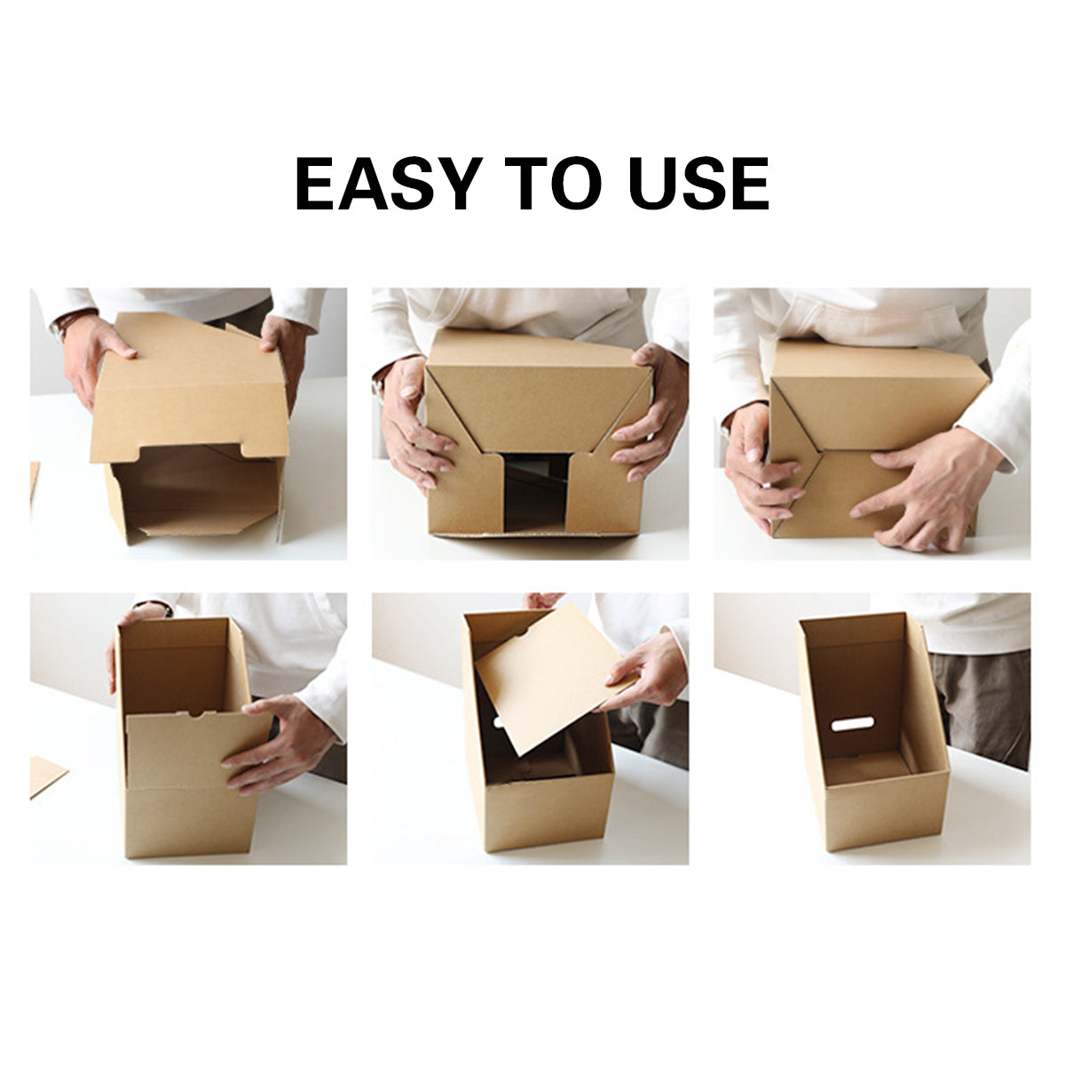 Kraft Paper Desktop Storage Boxes Document Organiser 6PCS