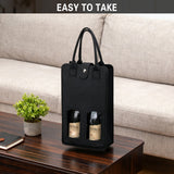 Double Bottle Felt Wine Gift Bag with Window and Handle for Wine Packaging