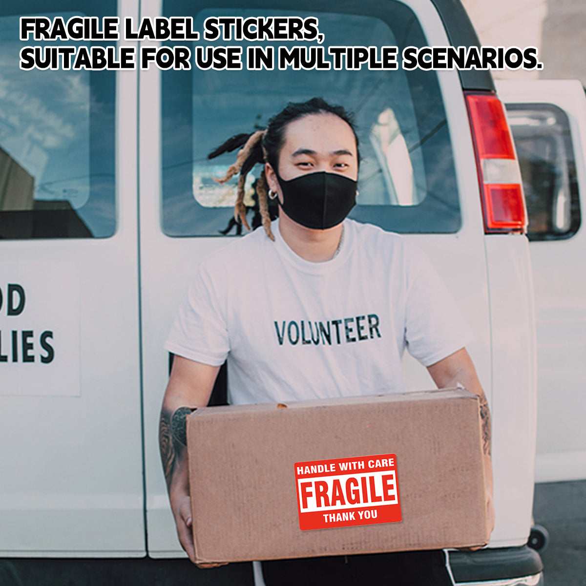 Fragile Warning Stickers Roll 3x5in Shipping Labels 500PCS