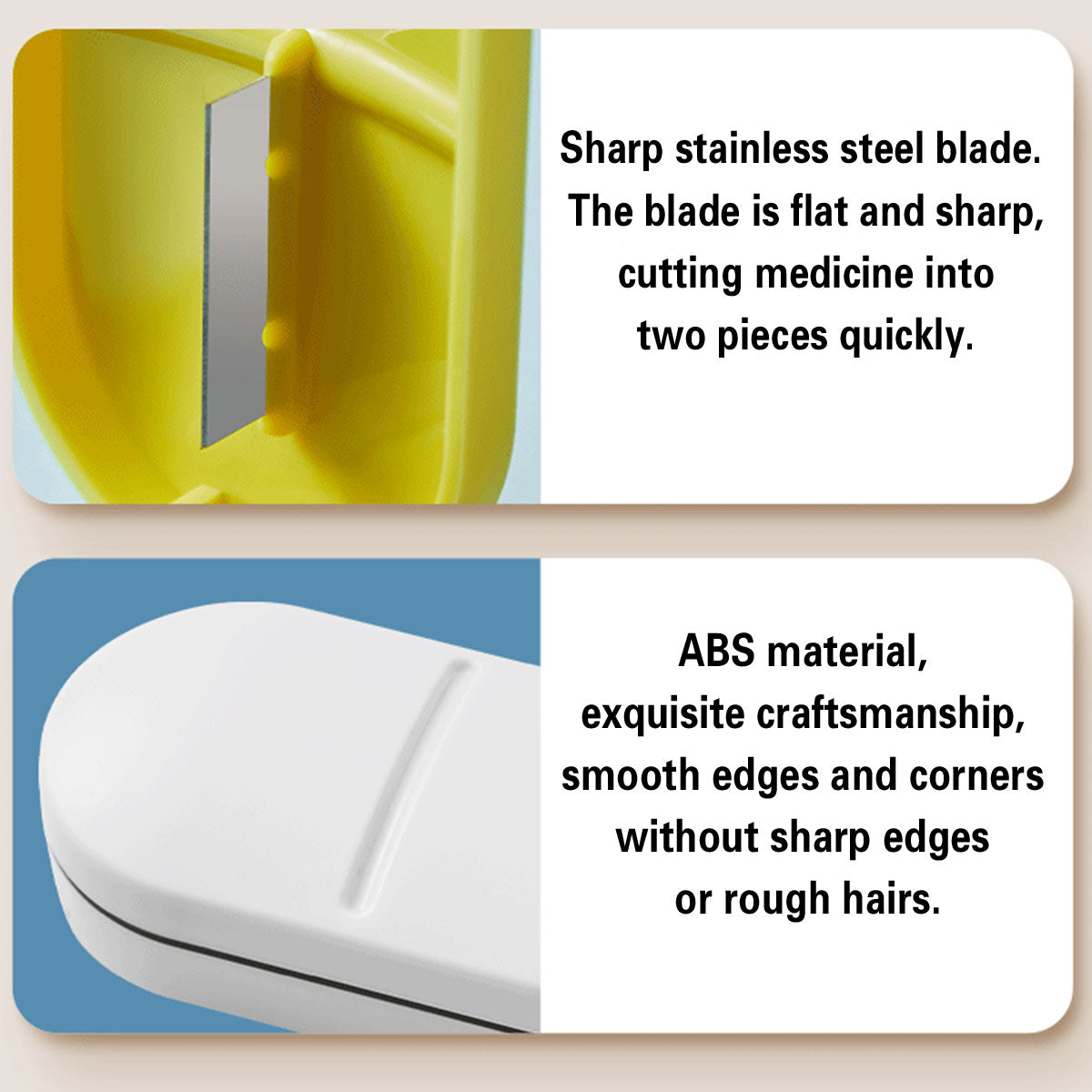 3pcs Tablet Cutter Pill Splitter Portable Medicine Organizer