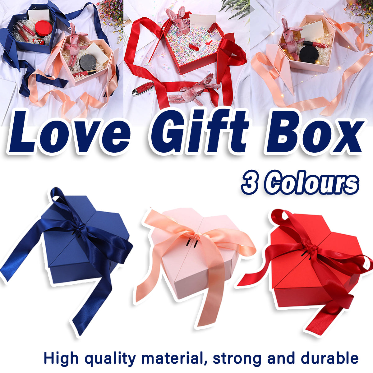 Empty Love Gift Box for Birthday Decorative Packaging
