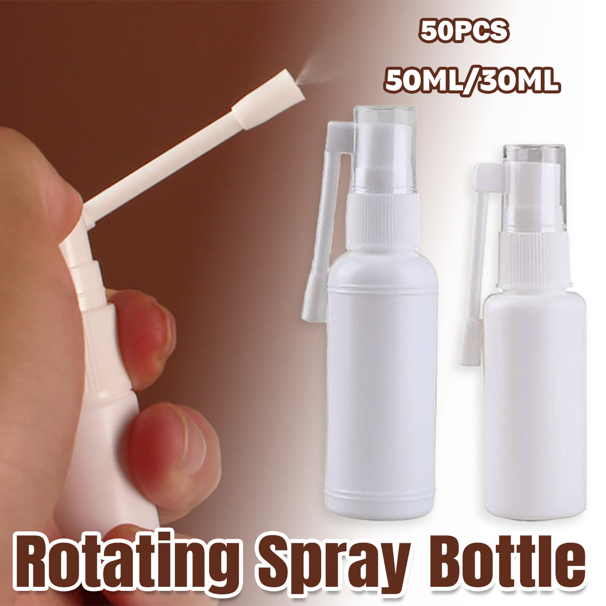 50pcs 360° Rocker Sprayer Small White Mist Bottles