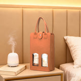 Double Bottle Felt Wine Gift Bag with Window and Handle for Wine Packaging