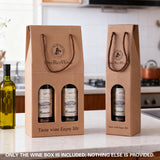 Handheld Wine Gift Box Single or Double Bottles Corrugated Cardboard Durable