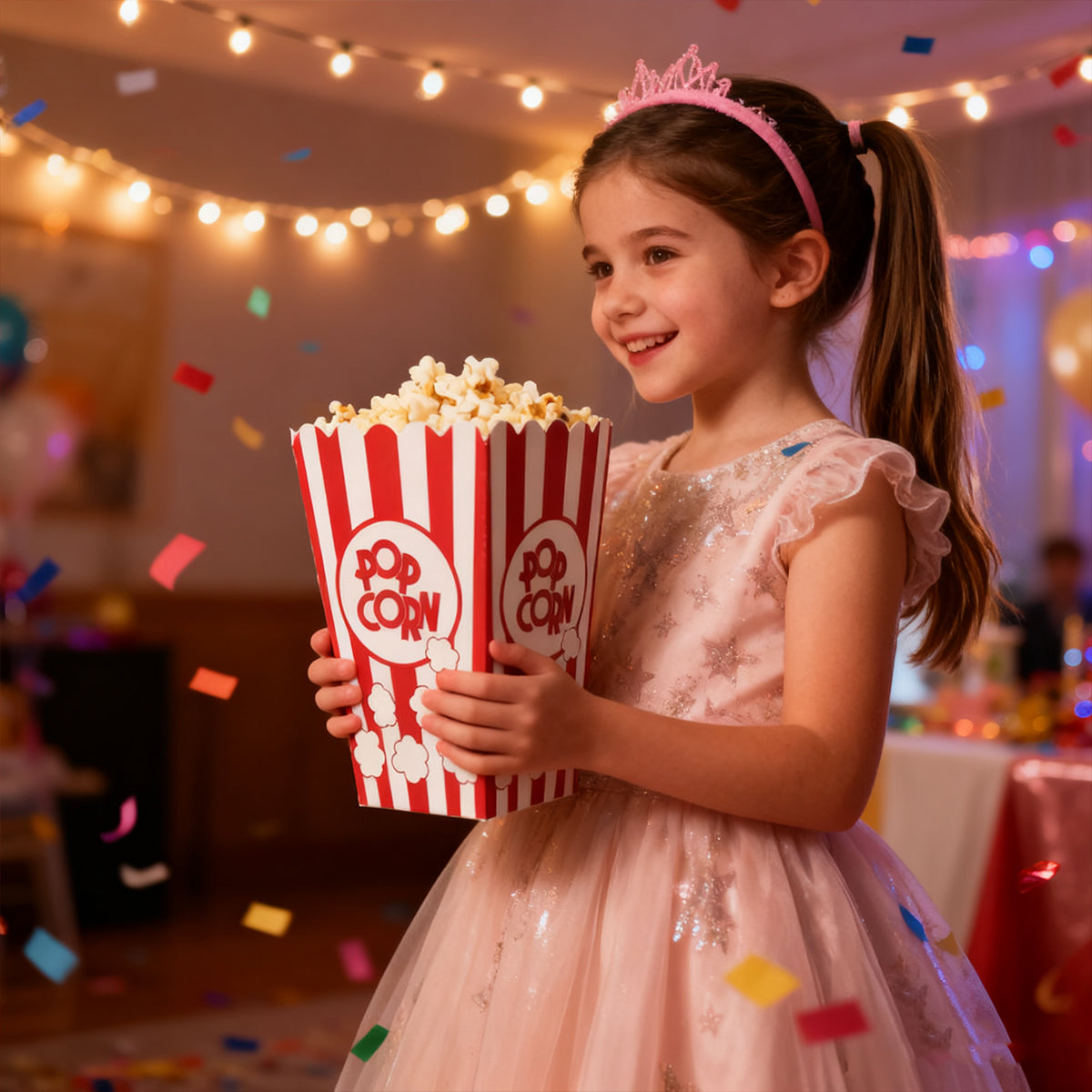 50PCS Greaseproof Popcorn Boxes Paperboard Snack Containers