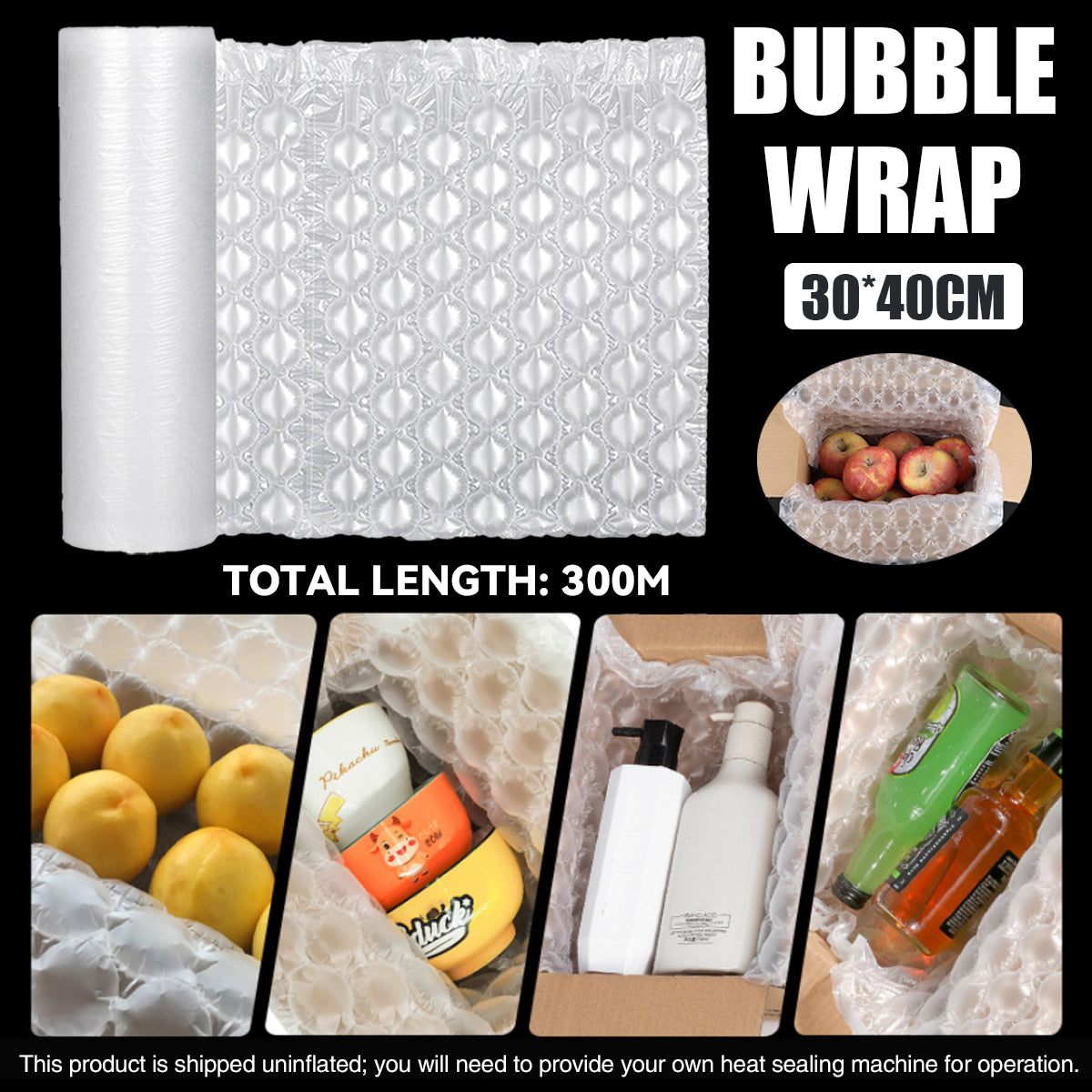 Clear Bubble Wrap Roll Shock Absorbent Packaging for Shipping