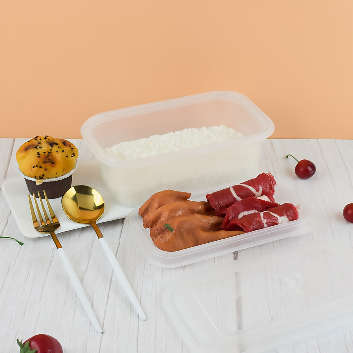 30PCS Disposable Takeout Lunch Box Food-Grade PP Restaurant Home Delivery