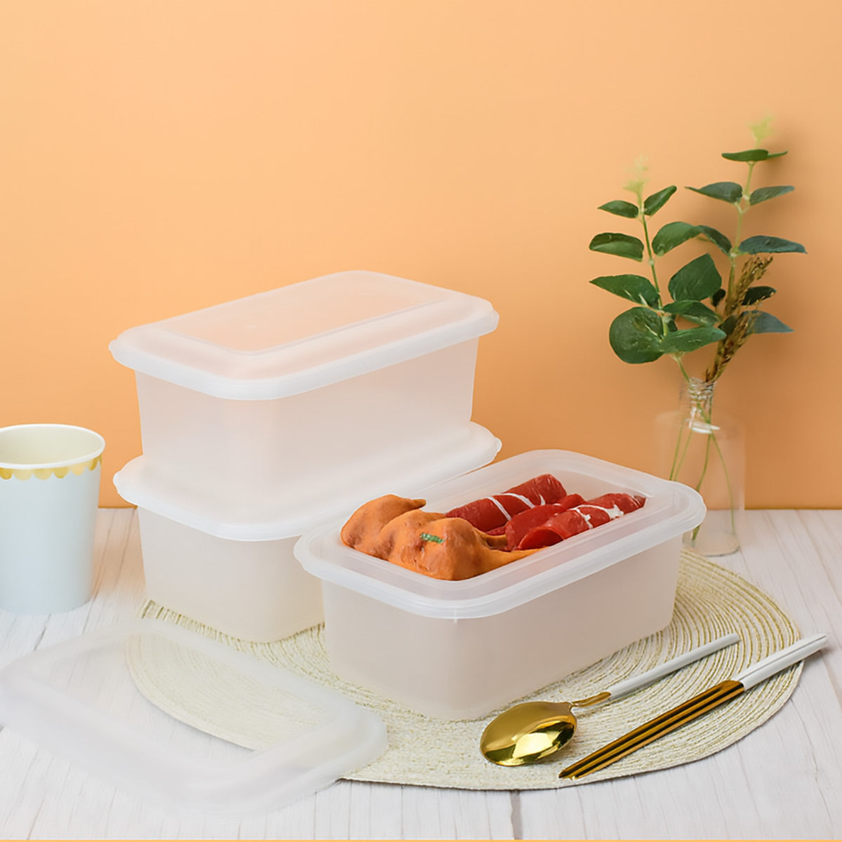 30PCS Disposable Takeout Lunch Box Food-Grade PP Restaurant Home Delivery