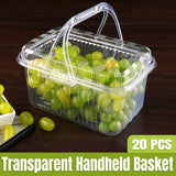 20pcs Transparent Plastic Fruit Boxes Handbasket Style