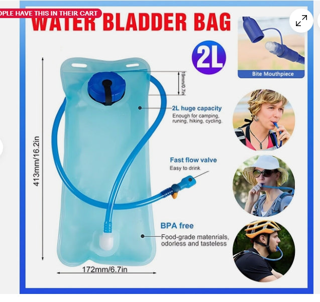 2L Water Backpack Bladder Bag 1PC TPU Hydration System