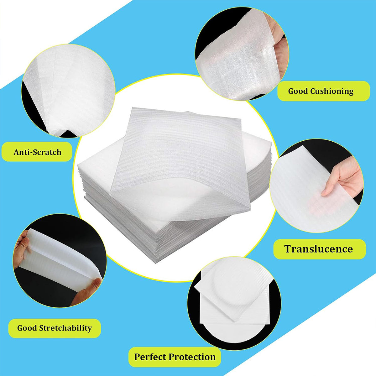 100pcs Pearl Cotton Foam Bags for Fragile Item Protection