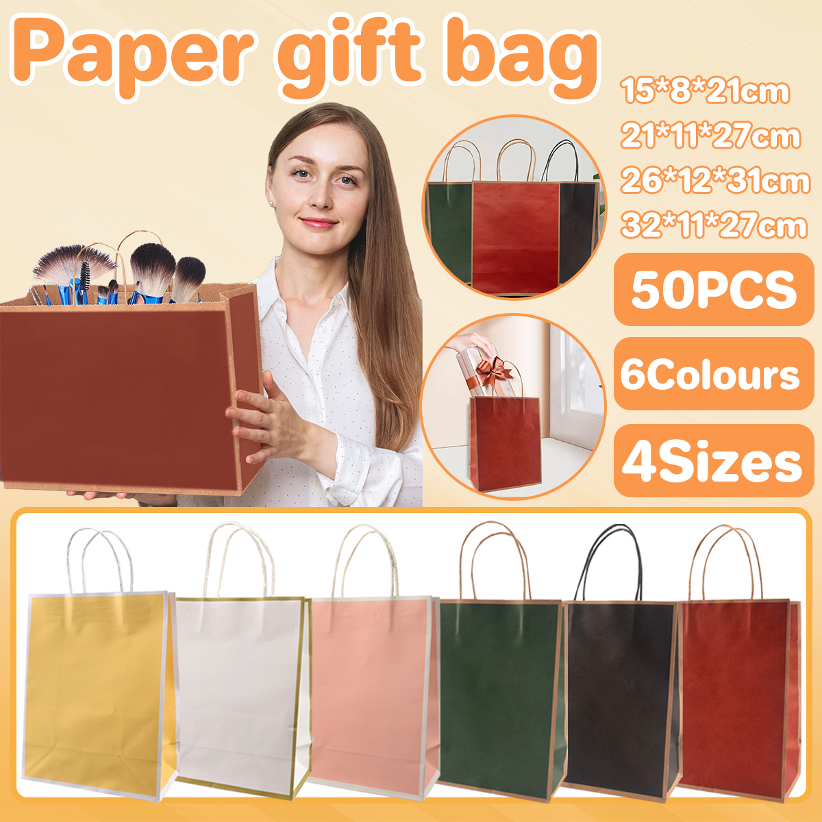 Kraft Paper Bags Packaging 50PCS