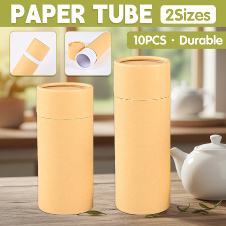10PCS Kraft Paper Tube Packaging Containers for Storage and Mailing