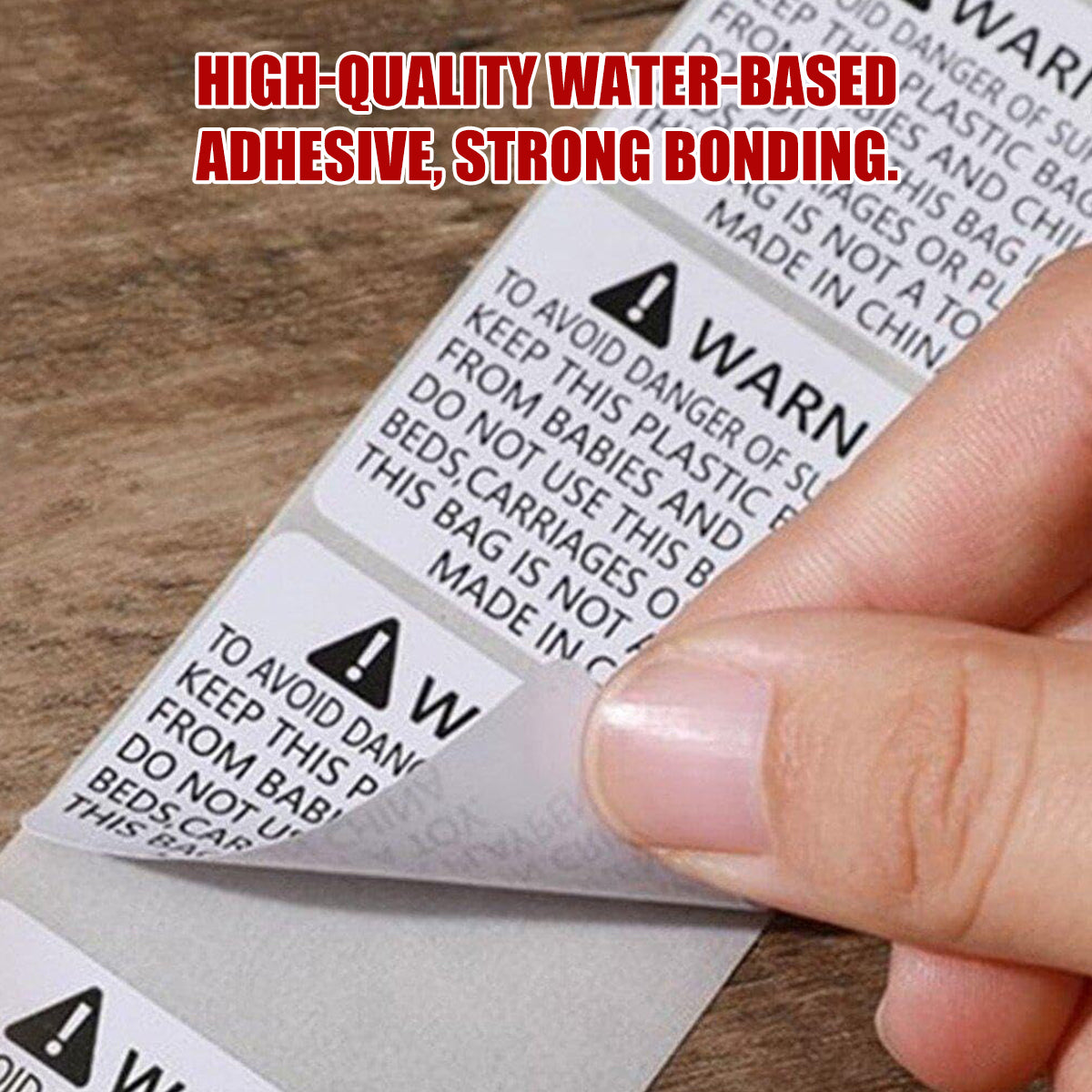 Anti-Choking Warning Labels Water-Based Adhesive Safety Stickers