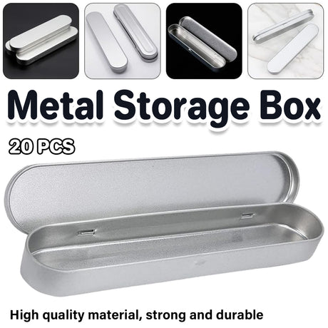 20pcs Metal Pencil Box Tin Storage Case Organizer