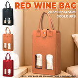 Double Bottle Felt Wine Gift Bag with Window and Handle for Wine Packaging