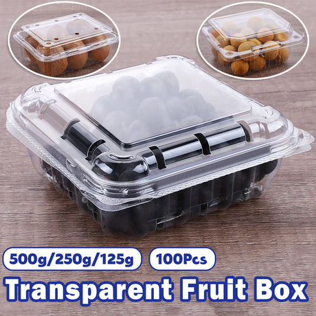 Transparent Plastic Fruit Boxes 100PCS