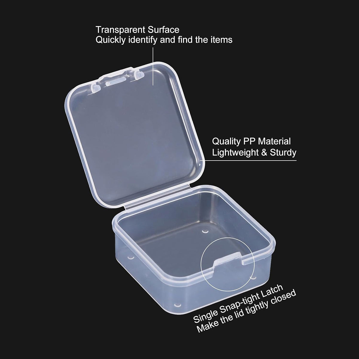 Transparent Plastic Storage Boxes 100PCS PP Small Parts Organiser