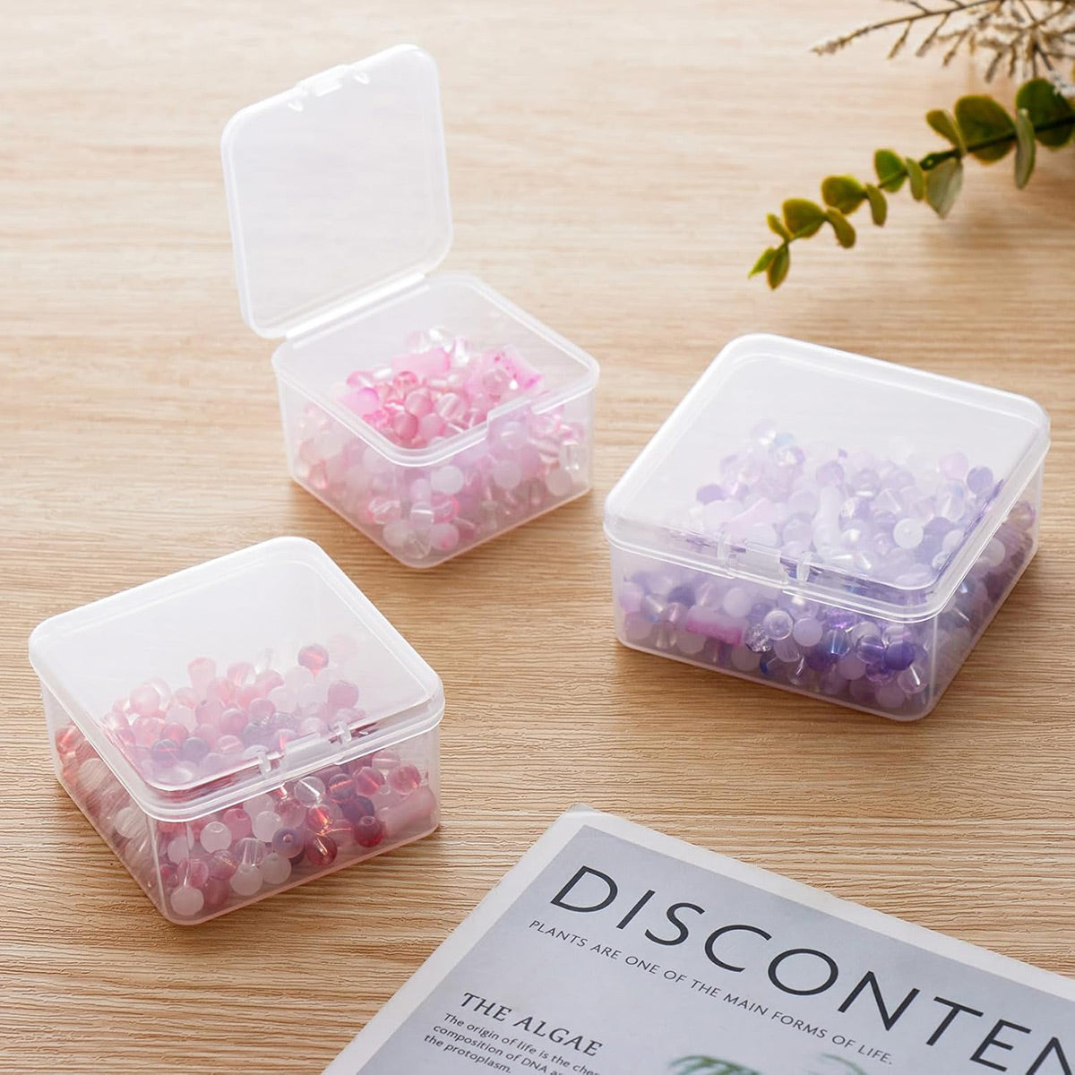 Transparent Plastic Storage Boxes 100PCS PP Small Parts Organiser