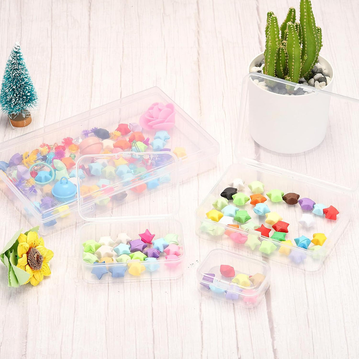 Transparent Plastic Storage Boxes 100PCS PP Small Parts Organiser
