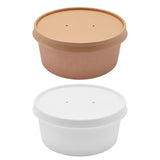 50PCS 750ml Disposable Paper Bowls with Lids Food-Grade for Takeaway Packaging