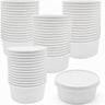 50PCS 750ml Disposable Paper Bowls with Lids Food-Grade for Takeaway Packaging